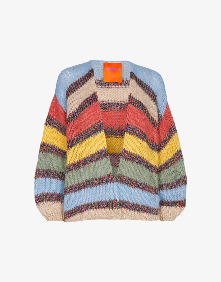 Les tricots d'o gebreid gestreept vest multicolor