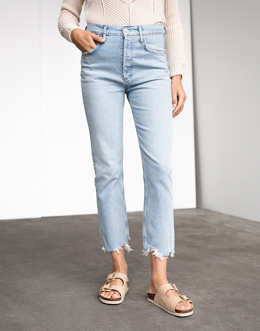 Agolde Riley high rise straight crop jeans bitter Style secrets