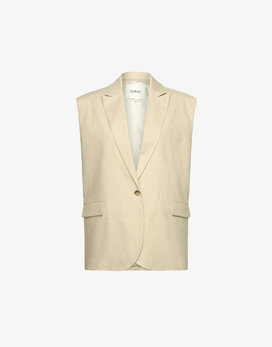 Ba Sh Joanne Gilet Jacket Beige De Nieuwste Style Secrets