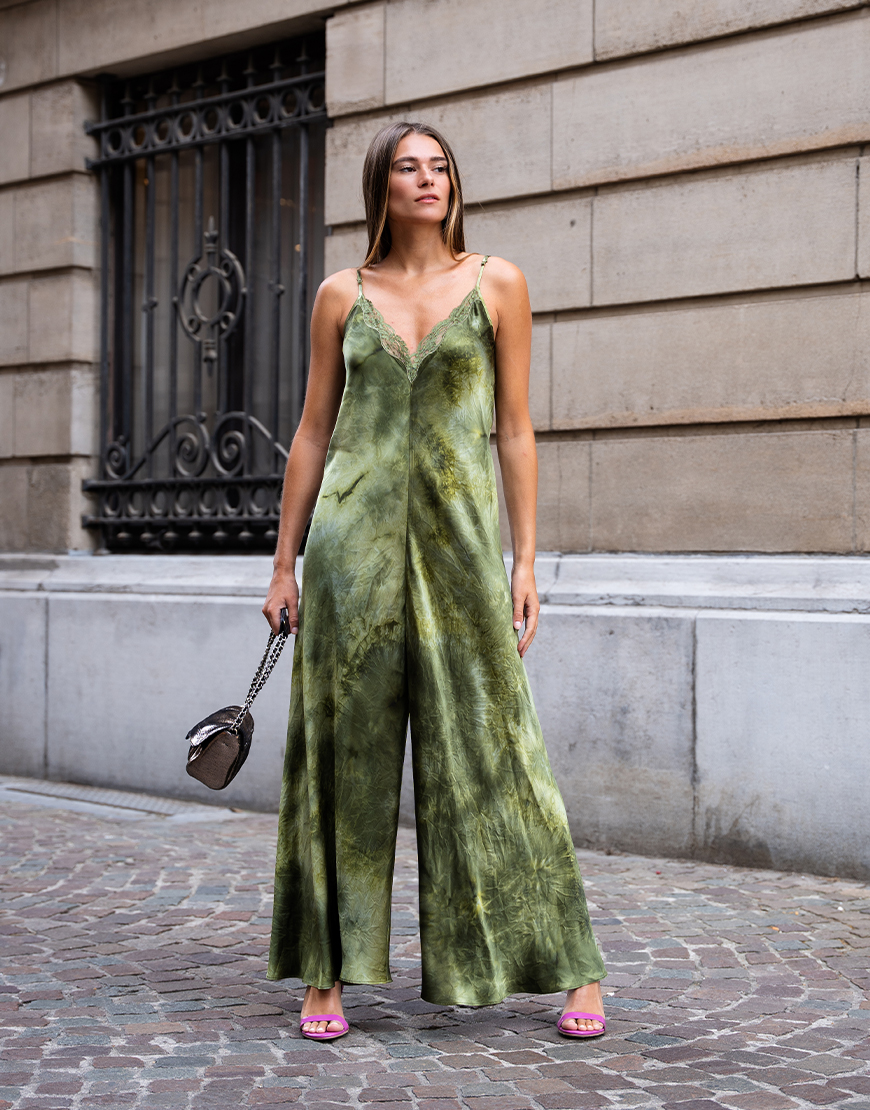 Pak om te zetten Bestuiver Voorverkoop Mes Demoiselles Swan jumpsuit green | De nieuwste style secrets
