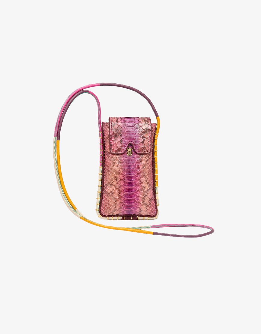 Claris Virot Double marcus emile python telefoonhoes rose bordeaux ...