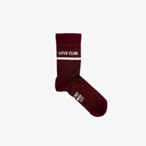 Les bonnes soeurs Tennis love club sokken bordeaux glitter ecru