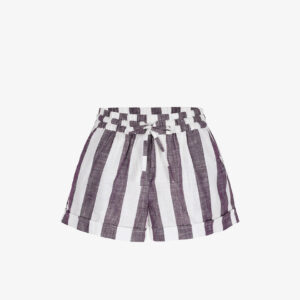 RAE Boxer stripe white plum short - S-36