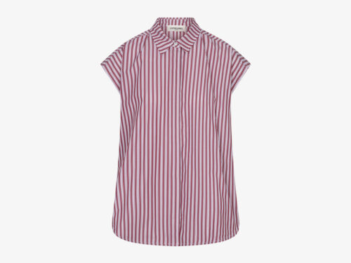 Liv the label alba blouse burgundy stripes - S-36