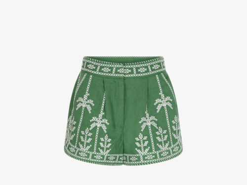 Farm Rio Biocolor stich embroidery short green - L-40